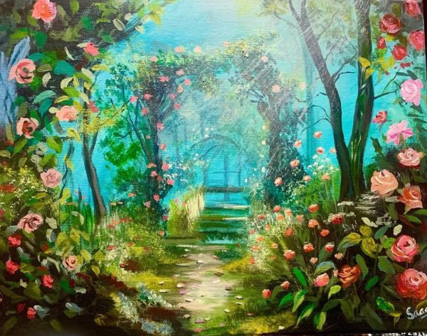 Gardens of Paradise: Acrylic on Canvas - Image 2